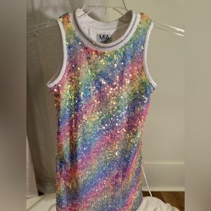 Girls MIA rainbow dress. Worn once. Like new. Size 6.
